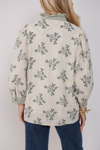 Wildflower Wishes Olive Green Floral Blouse