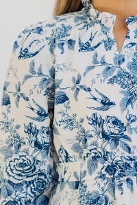 Girls: It's All Alright Navy Blue Toile Dress