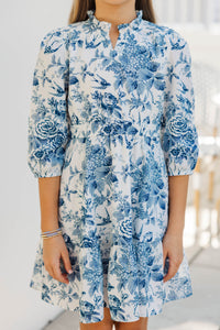 Girls: It's All Alright Navy Blue Toile Dress