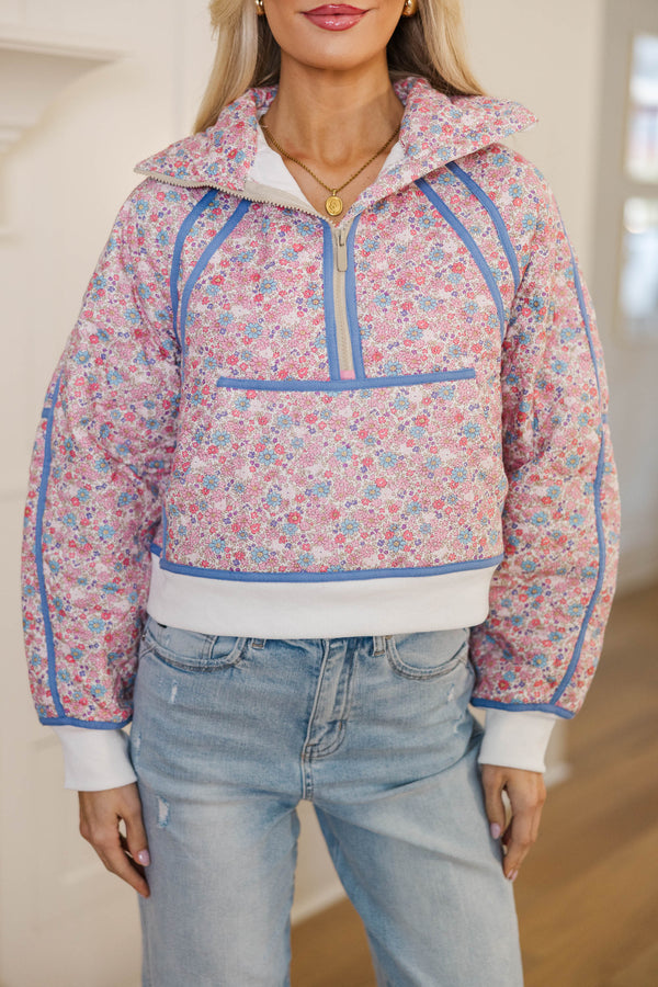 Always Direct Pink Ditsy Floral Pullover