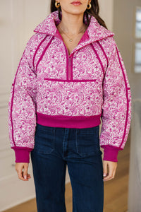 Always Direct Magenta Paisley Pullover