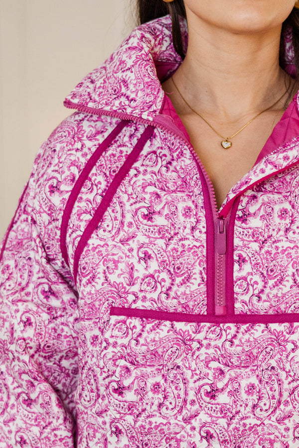 Always Direct Magenta Paisley Pullover
