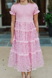 Girls: The Cora Pink Sequin Maxi Dress