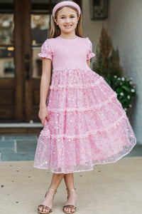 Girls: The Cora Pink Sequin Maxi Dress