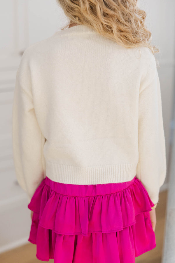 Girls: The Alyson Multicolored Bow Sweater