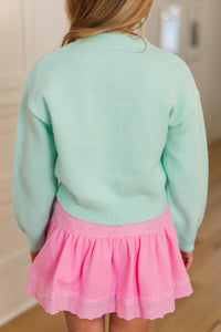 Girls: The Alyson Mint Bow Sweater