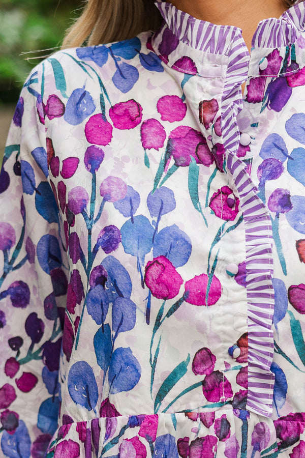 The Serenity Purple Babydoll Dress