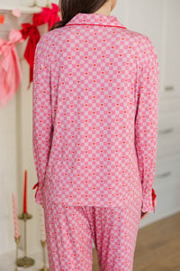 Cozy Moments Pink Gingham Pajama Set