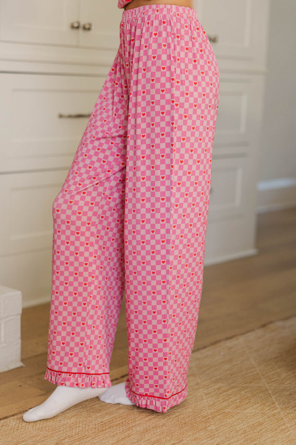 Cozy Moments Pink Gingham Pajama Set