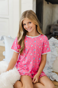 Girls: All Snuggled Up Pink Ditsy Floral Lounge Set