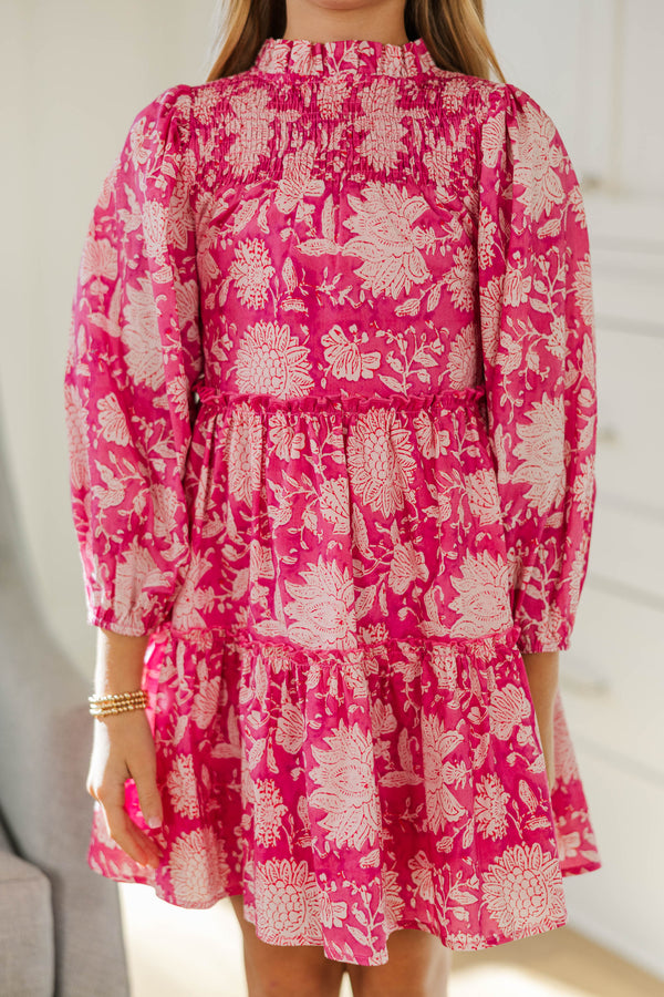 Girls: The Mariana Pink Chintz Babydoll Dress