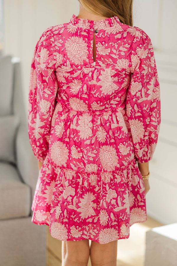 Girls: The Mariana Pink Chintz Babydoll Dress