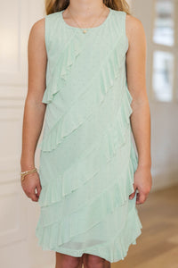 Girls: Looking So Luxe Green Rhinestone Dress