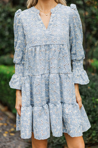 In Your Happy Place Light Blue Babydoll Dress