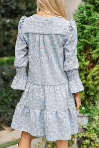 In Your Happy Place Light Blue Babydoll Dress