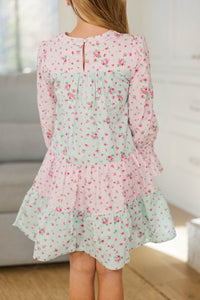 Girls: Make It Happen Pink Floral Print Dress