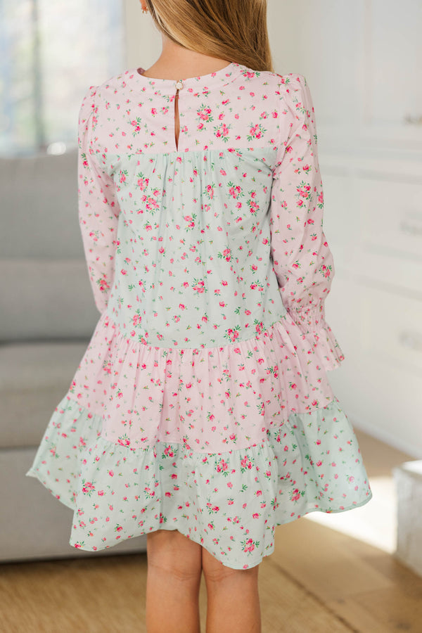 Girls: Make It Happen Pink Floral Print Dress