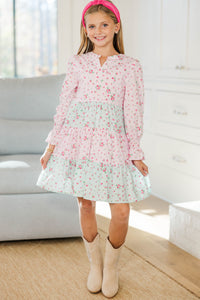 Girls: Make It Happen Pink Floral Print Dress