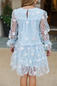 Girls: In Your Happy Place Light Blue Tulle Dress