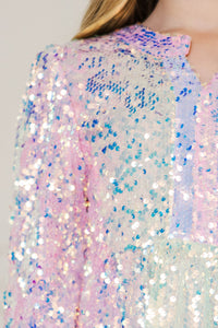 Girls: The Fun Is Here Rainbow Sequin Dress