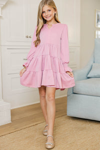 Girls: In Your Happy Place Pink Shimmer Dress