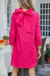 This Is It Fuchsia Eyelet Swing Dress