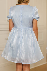 Girls: The Eloise Bow Light Blue Embellished Dress