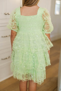 Girls: The Scarlett Green Sequin Tulle Dress