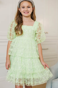 Girls: The Scarlett Green Sequin Tulle Dress