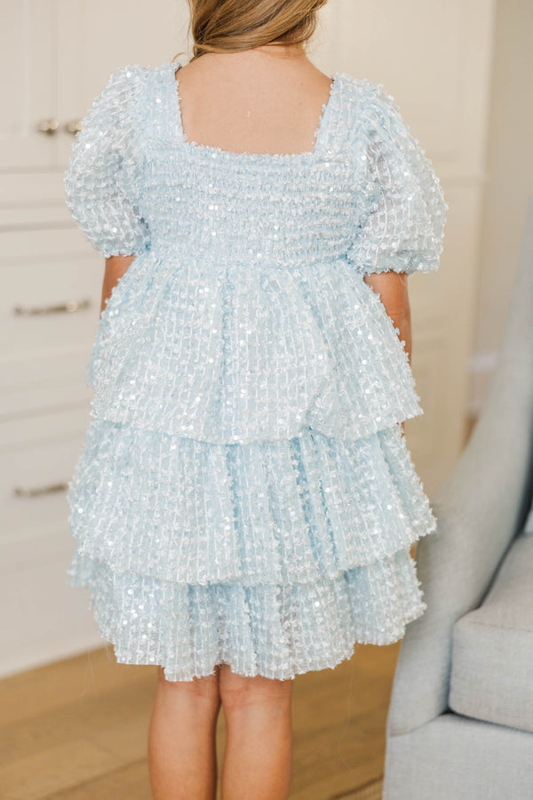 light blue sequin dress Girls: The Scarlett Light Blue Sequin Dress – Shop the Mint