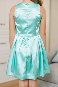 Girls: PREORDER: Dancing Queen Aqua Blue Bow Dress