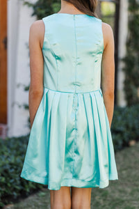 Girls: Dancing Queen Aqua Blue Bow Dress