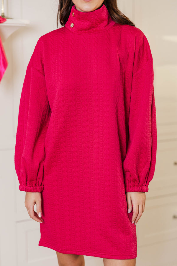 What You've Been Looking For Fuchsia Quilted Dress