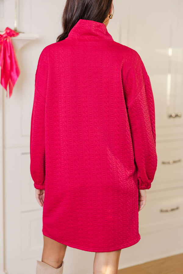What You've Been Looking For Fuchsia Quilted Dress
