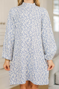 Girls: What You've Been Looking For Blue Leopard Quilted Dress