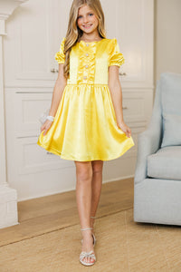 Girls: The Eloise Yellow Ruffle Dress