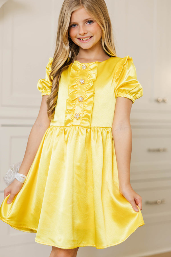 Girls: The Eloise Yellow Ruffle Dress