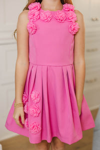 Girls: A Little Magic Pink Floral Applique Dress