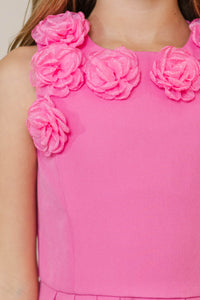 Girls: A Little Magic Pink Floral Applique Dress