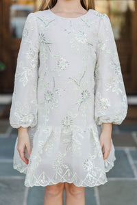 Girls: Sweet Serenity Green Embroidered Dress