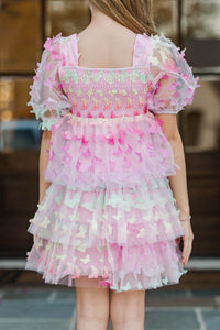 Girls: The Scarlett Pink Butterfly Tulle Dress