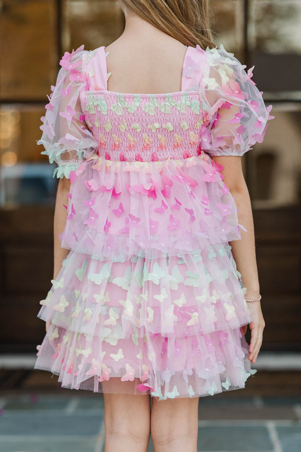Girls: The Scarlett Pink Butterfly Tulle Dress