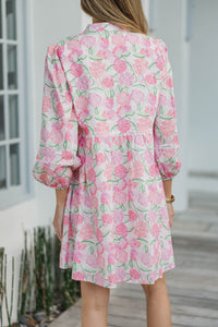 Your Biggest Wish Pink Floral Dress