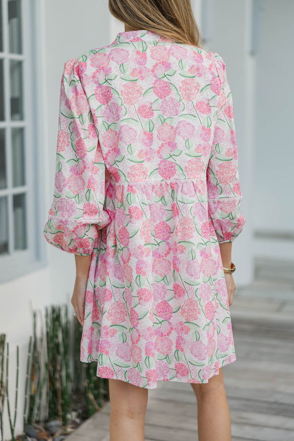 Your Biggest Wish Pink Floral Dress