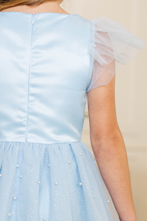 Girls: Dancing Together Light Blue Tulle Pearl Dress – Shop the Mint
