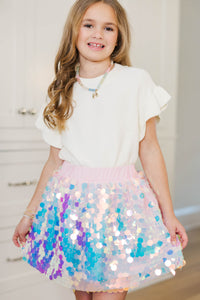 Girls: The Daisy Pink Sequin Skort