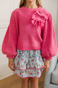 Girls: The Comfy Cutie Fuchsia Sweater