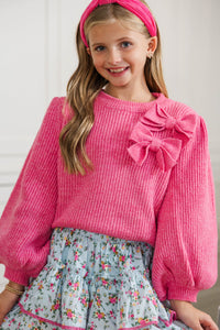 Girls: The Comfy Cutie Fuchsia Sweater