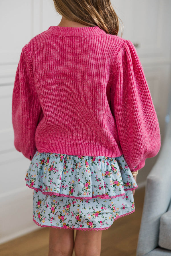 Girls: The Comfy Cutie Fuchsia Sweater