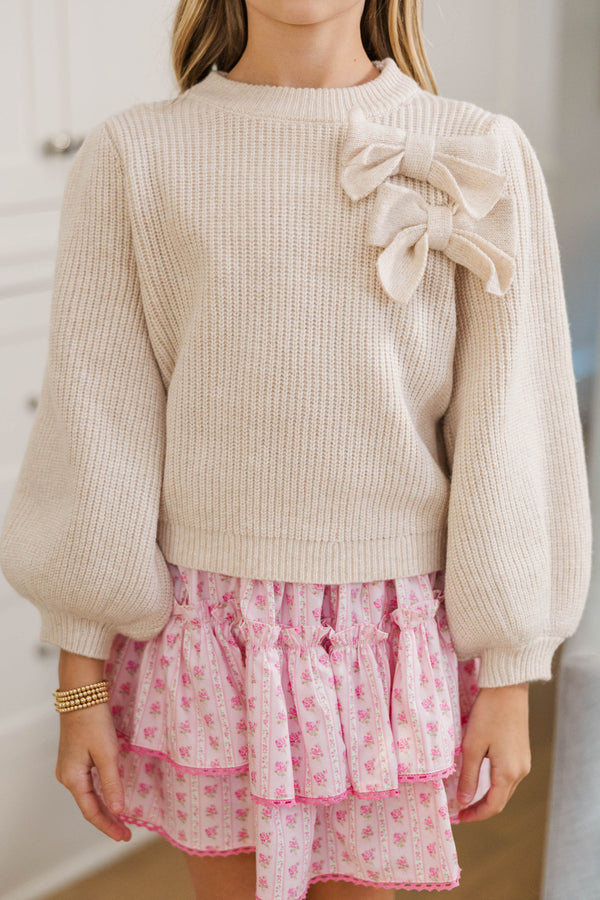 Girls: The Comfy Cutie Cream Sweater